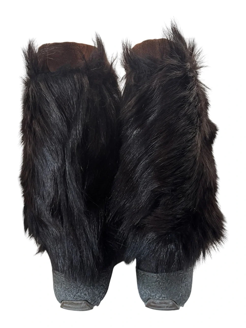 Oscar Brown Faux Fur Shearling Lined Tall Winter Boots EU 40
